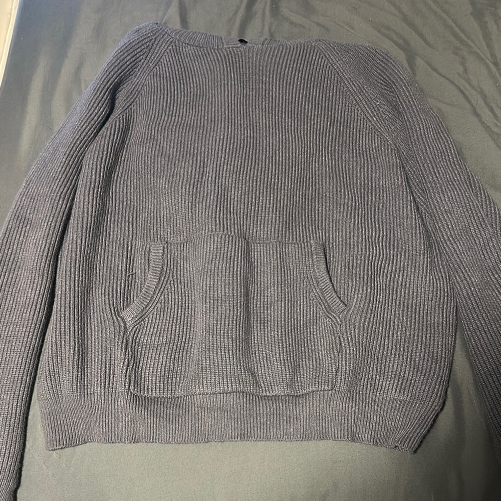Edikted Gray Ribbed Hoodie